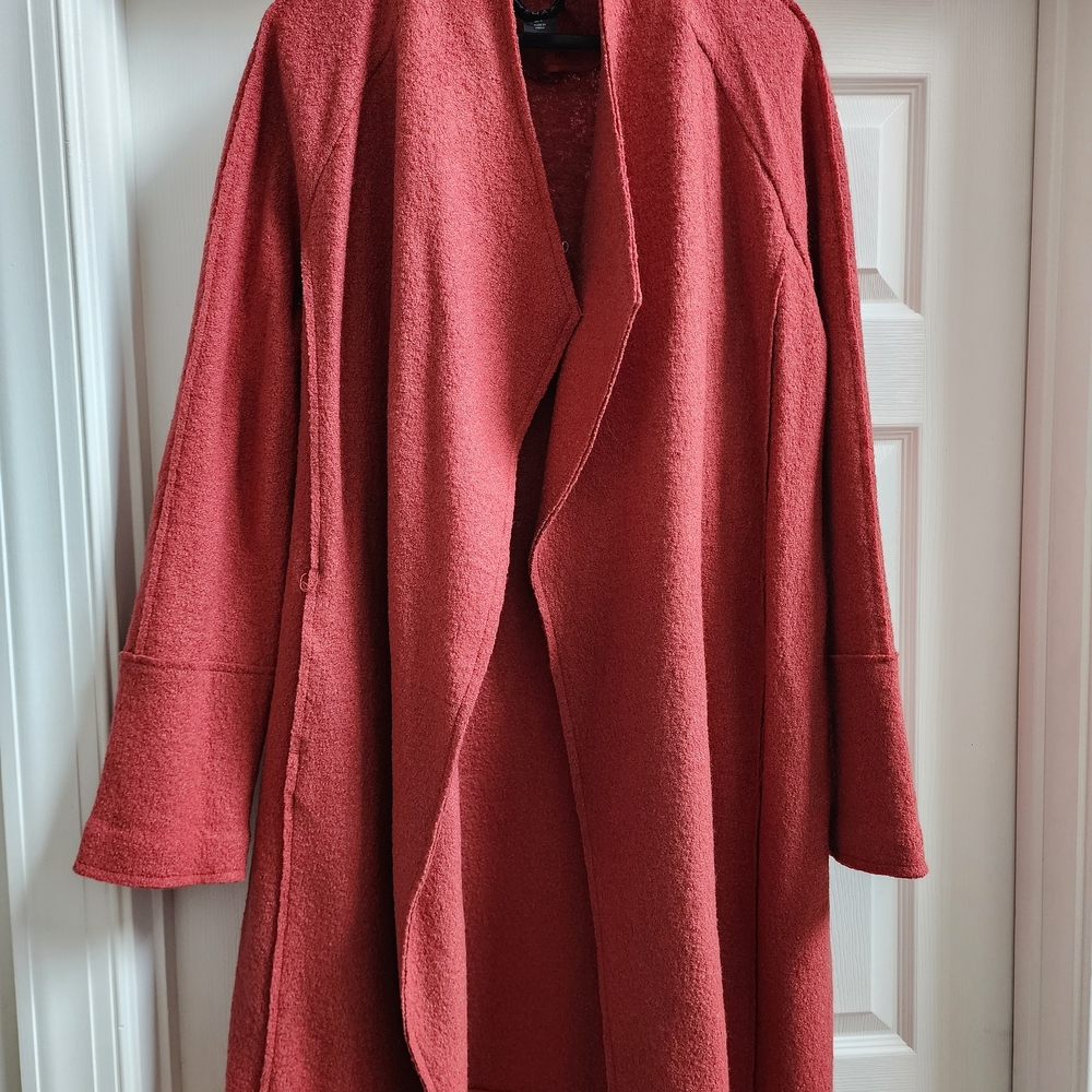 Tahari Women's Rust Open Front Coat